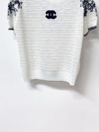 Chanel Short-Sleeve T-Shirt White in Wool 305895