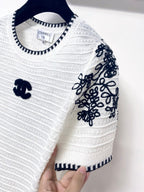 Chanel Short-Sleeve T-Shirt White in Wool 305895
