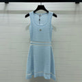 Chanel Vest Dress Blue in Polyester 373117