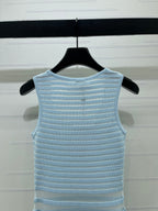 Chanel Vest Dress Blue in Polyester 373117