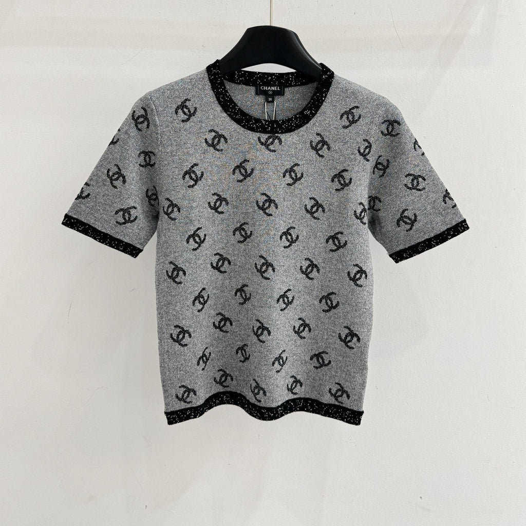 Chanel 26 Grey Knit Top Gray in Viscose 327141