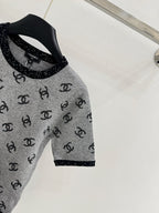Chanel 26 Grey Knit Top Gray in Viscose 327141