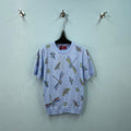 Gucci Short-sleeve Top Blue in Wool 324536