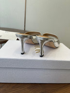 Dior 26 Sandal 70mm Silver in Cowhide 727965