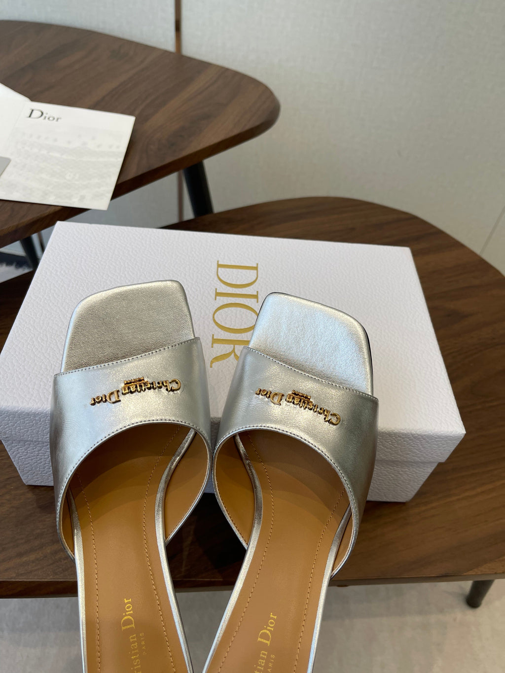 Dior 26 Sandal 70mm Silver in Cowhide 727965