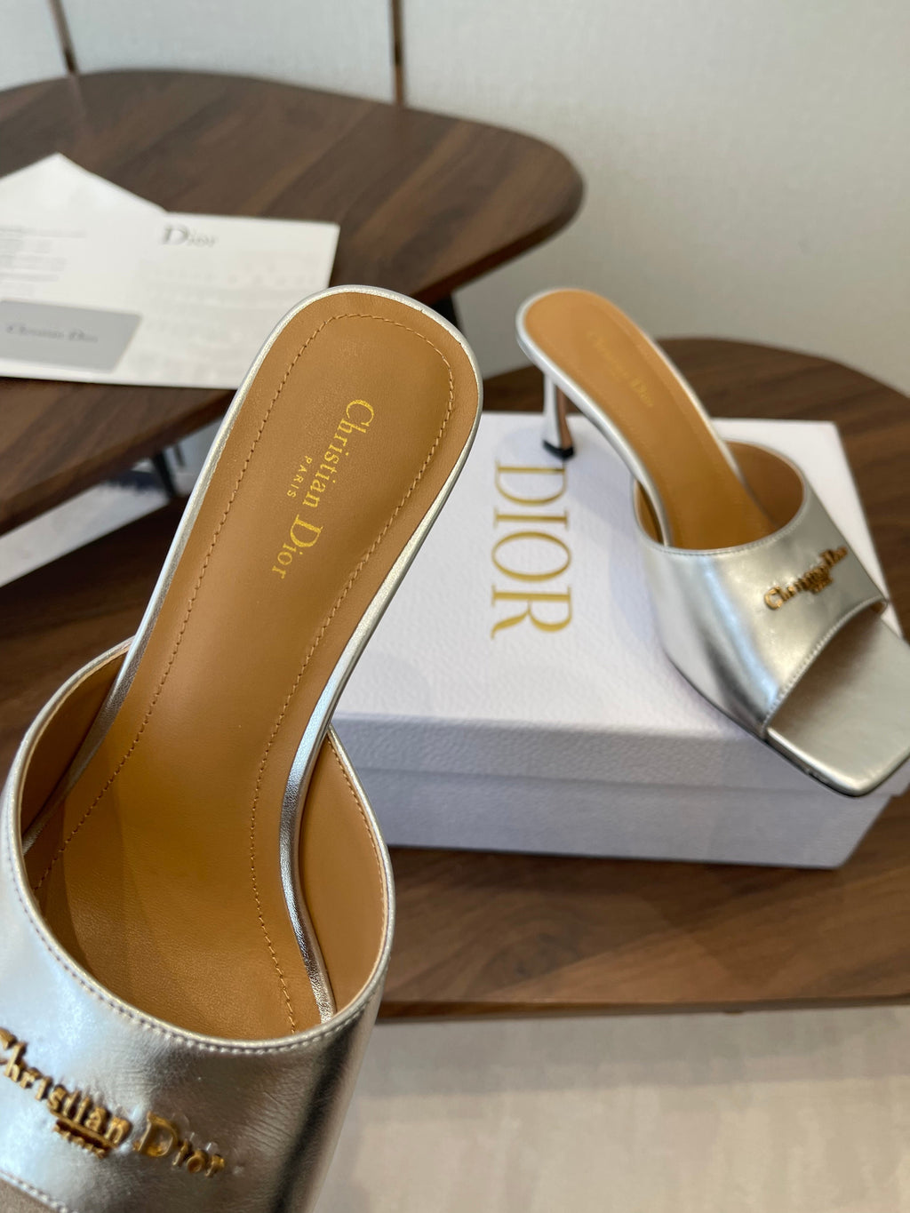 Dior 26 Sandal 70mm Silver in Cowhide 727965