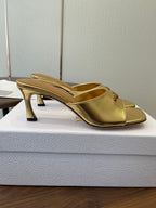 Dior 26 Sandal 70mm Gold in Cowhide 727962