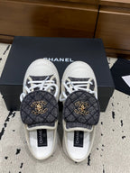 Chanel 26 Mules Casual Grey White in Fabric 729325
