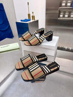 Burberry Chunky Flat Sandals Brown in Cowhide 729743