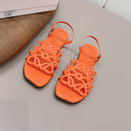 Loewe 26 Sandal Orange in Sheepskin 738807