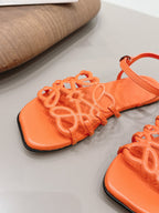 Loewe 26 Sandal Orange in Sheepskin 738807
