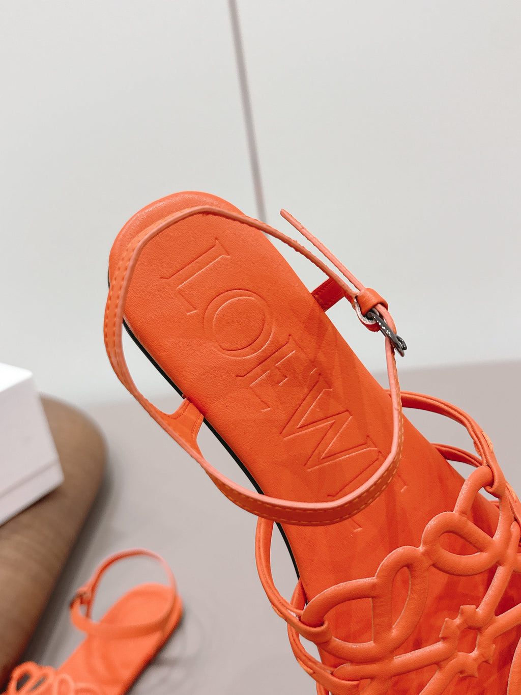 Loewe 26 Sandal Orange in Sheepskin 738807