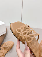 Loewe 26 Sandal Light Camel in Sheepskin 738806