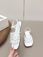 Loewe 26 Sandal White in Sheepskin 738805