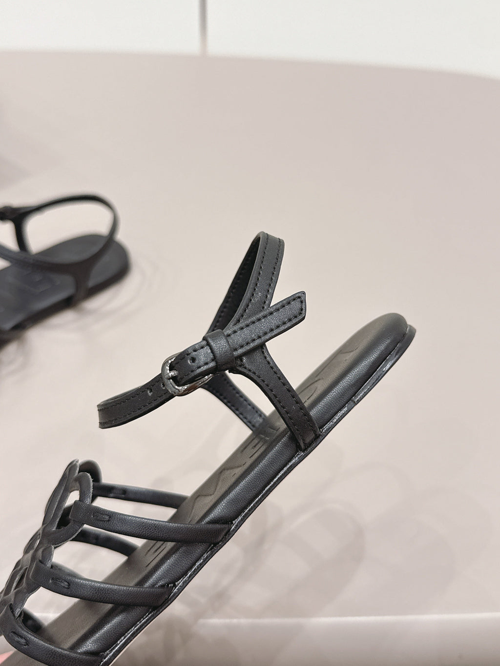Loewe 26 Sandal Black in Sheepskin 738804
