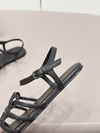 Loewe 26 Sandal Black in Sheepskin 738804