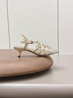 Loewe 26 Sandal 50 Champagne Metallic in Sheepskin 738803