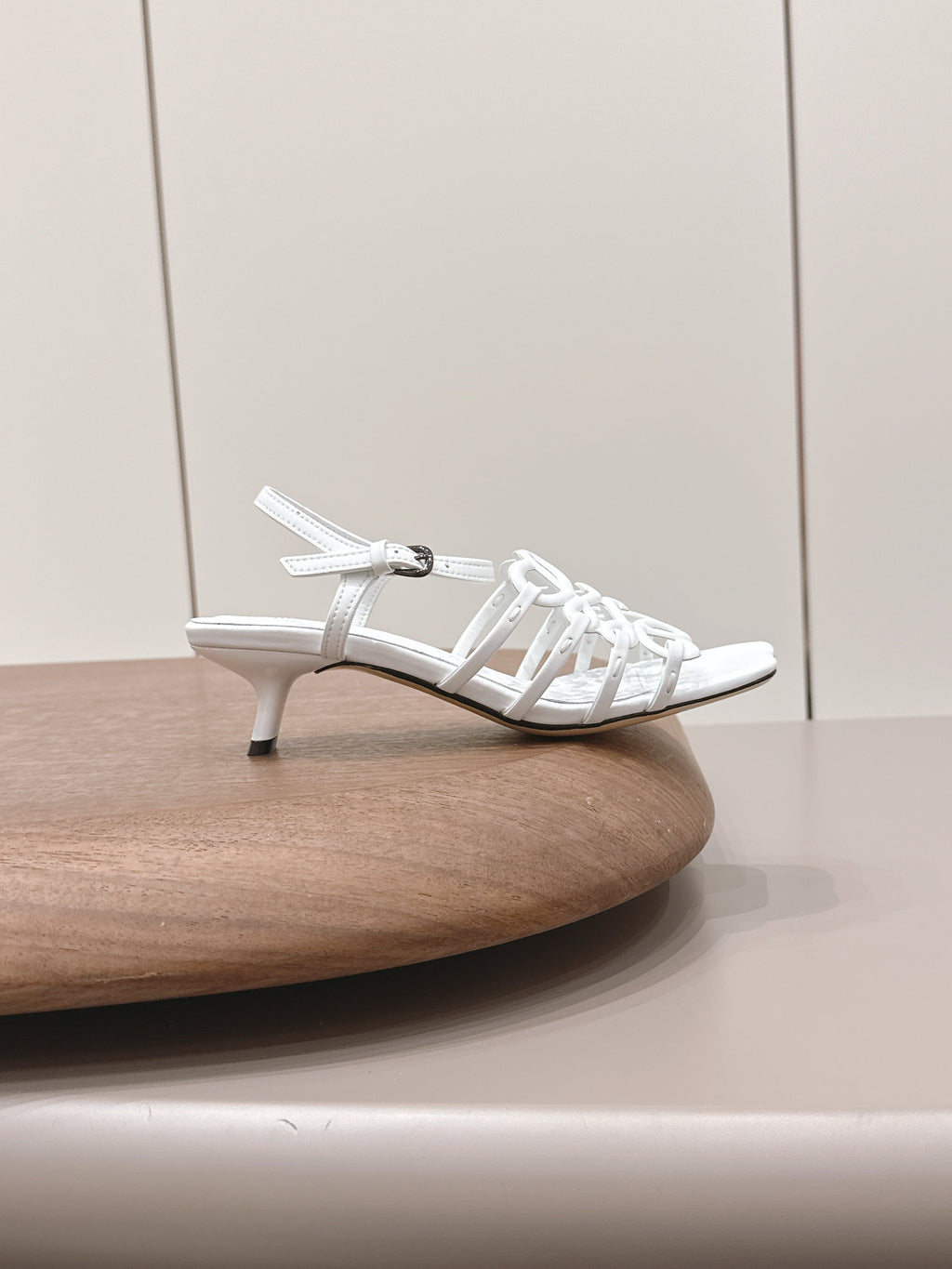 Loewe 26 Sandal 50 White in Sheepskin 738800