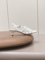 Loewe 26 Sandal 50 White in Sheepskin 738800