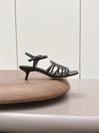 Loewe 26 Sandal 50 Black in Sheepskin 738799