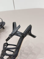 Loewe 26 Sandal 50 Black in Sheepskin 738799