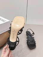 Loewe 26 Sandal 50 Black in Sheepskin 738799