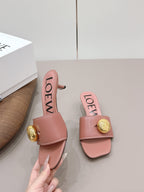 Loewe 26 Sandal 45 Pink in Sheepskin 738733
