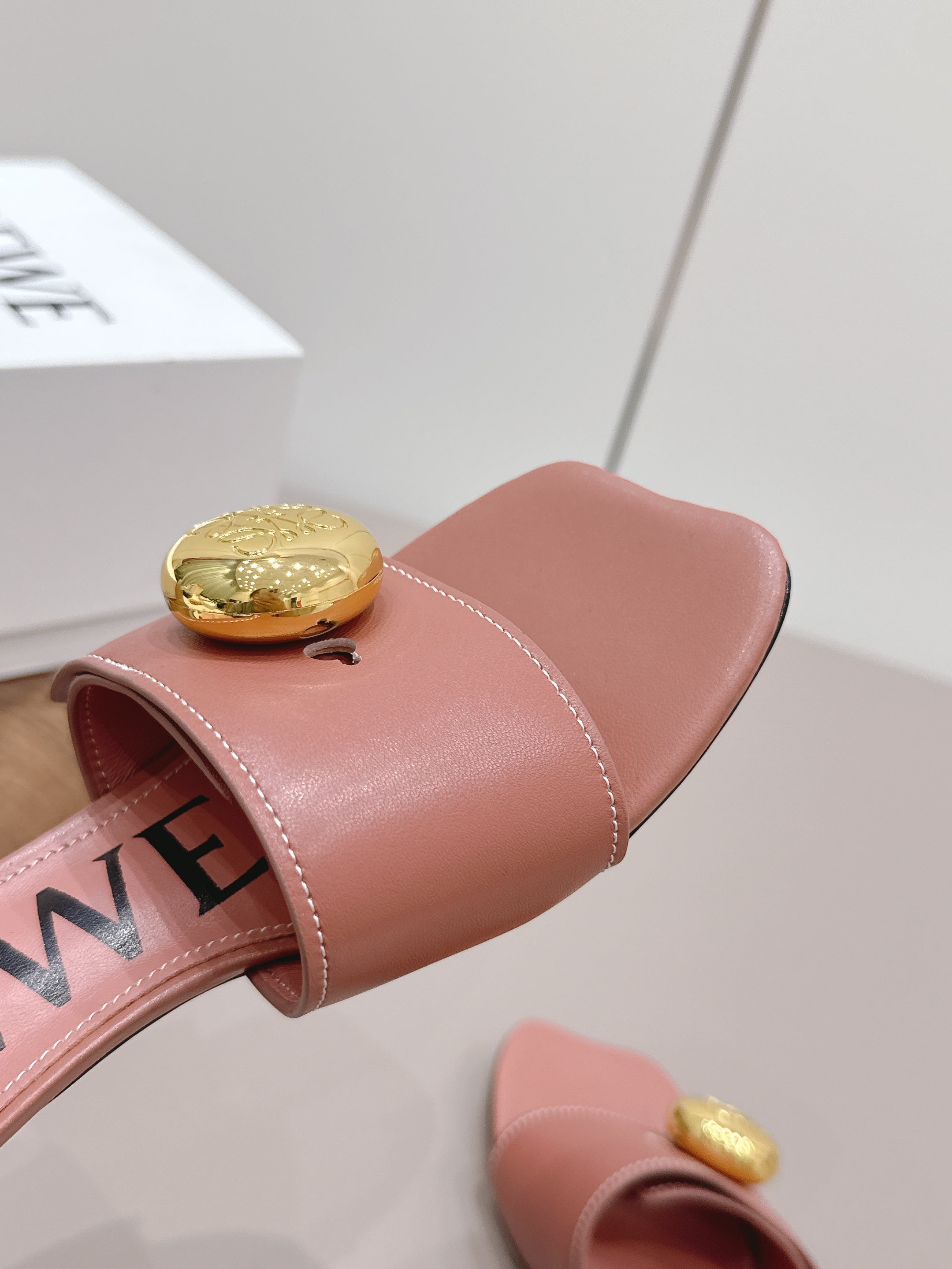 Loewe 26 Sandal 45 Pink in Sheepskin 738733