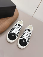Chanel 26 Round Toe Color Block Black White in Canvas 739431