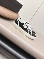 Chanel 26 Round Toe Color Block Black White in Canvas 739431