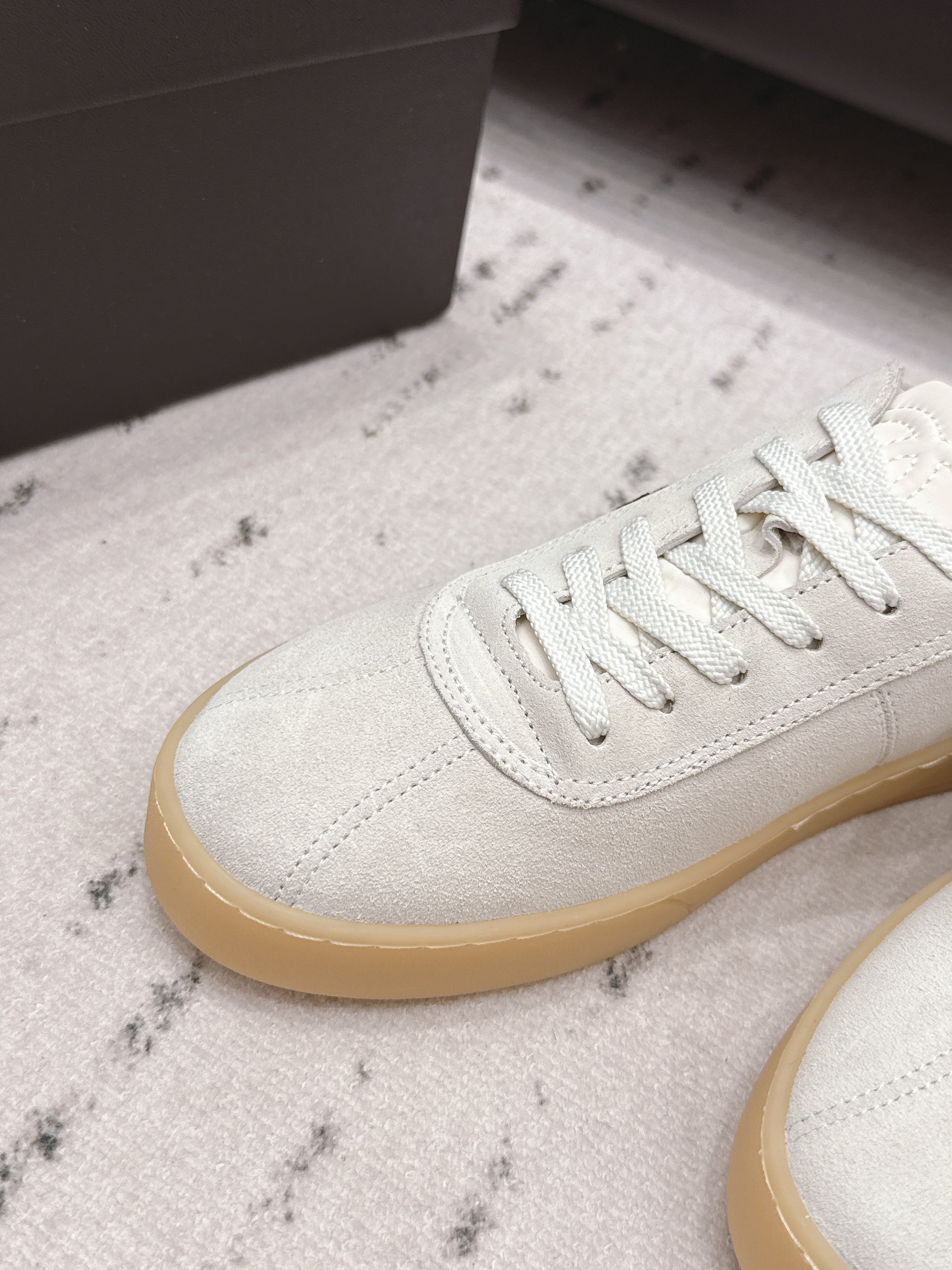 Chanel 26 Round Toe Platform Casual Shoes White in Suede 739429