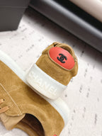 Chanel 26 Round Toe Platform Casual Shoes Camel in Suede 739428