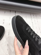 Chanel 26 Round Toe Platform Casual Shoes Black in Suede 739426