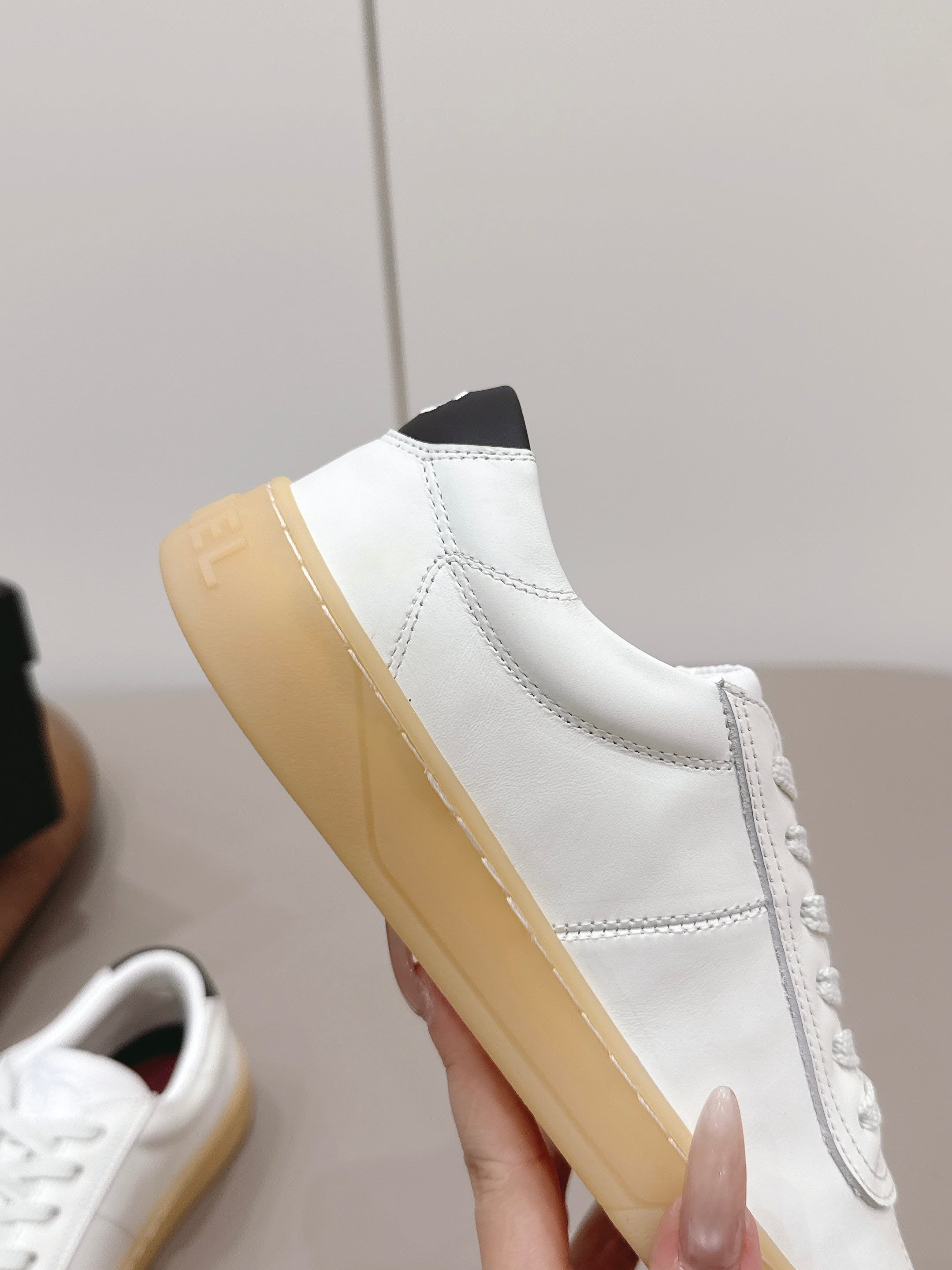 Chanel 26 Round Toe Platform Casual Shoes White in Cowhide 739425