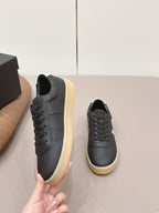 Chanel 26 Round Toe Platform Casual Shoes Black in Cowhide 739424