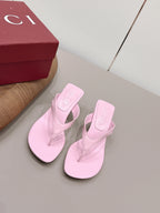 Gucci 26 Round Toe Flip-Flops 60 Pink in Sheepskin 739374