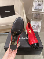 Chanel 26 Pumps Pearl Heel 80mm Red in Calfskin 739575