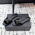 YSL Babylone Slides Black in Cowhide 743658