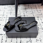 YSL Babylone Slides Black in Cowhide 743658