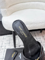 YSL Babylone Slides Black in Cowhide 743658