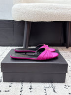 YSL Babylone Slides Pink in Silk 743655