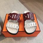 HM  Extra Sandal Burgundy White in Cowhide 743963