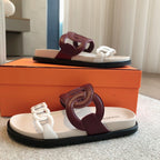 HM  Extra Sandal Burgundy White in Cowhide 743963
