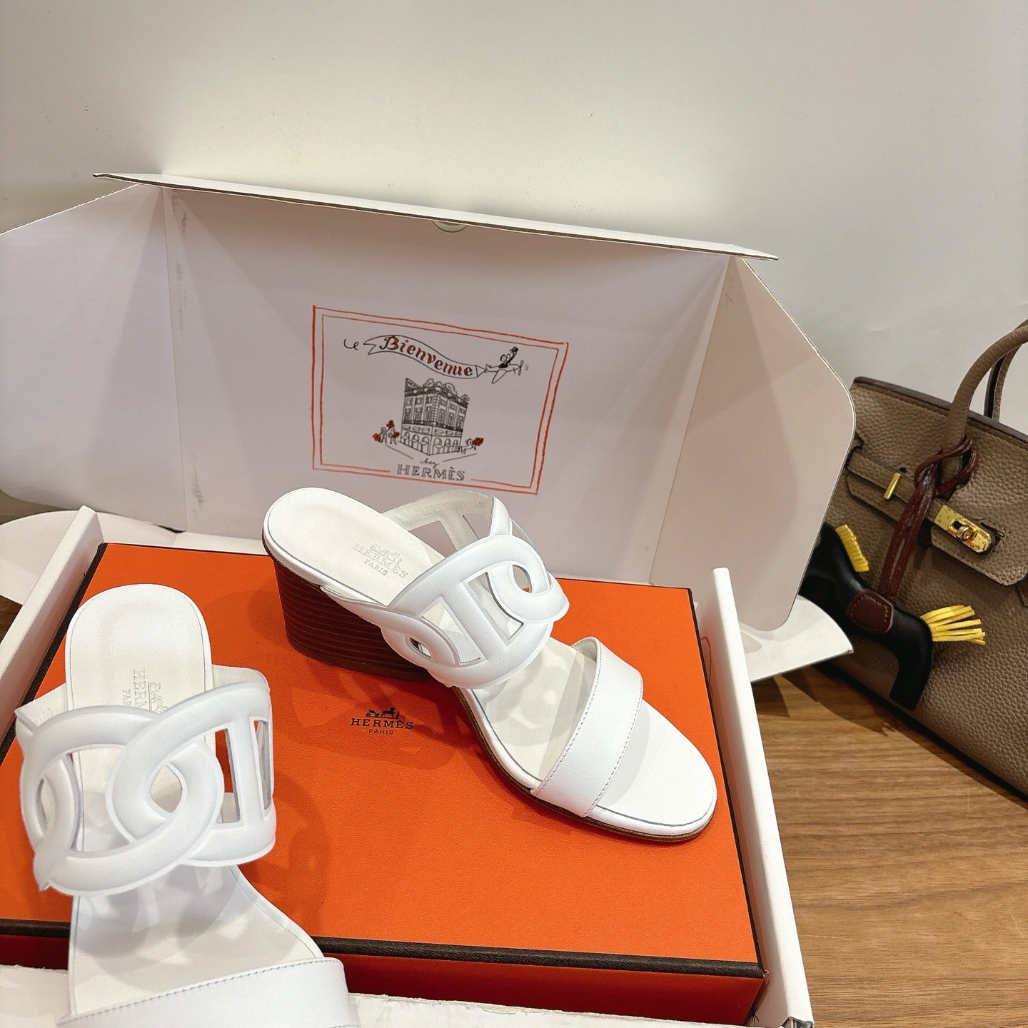 HM  Sandal 60 White in Calfskin 743964