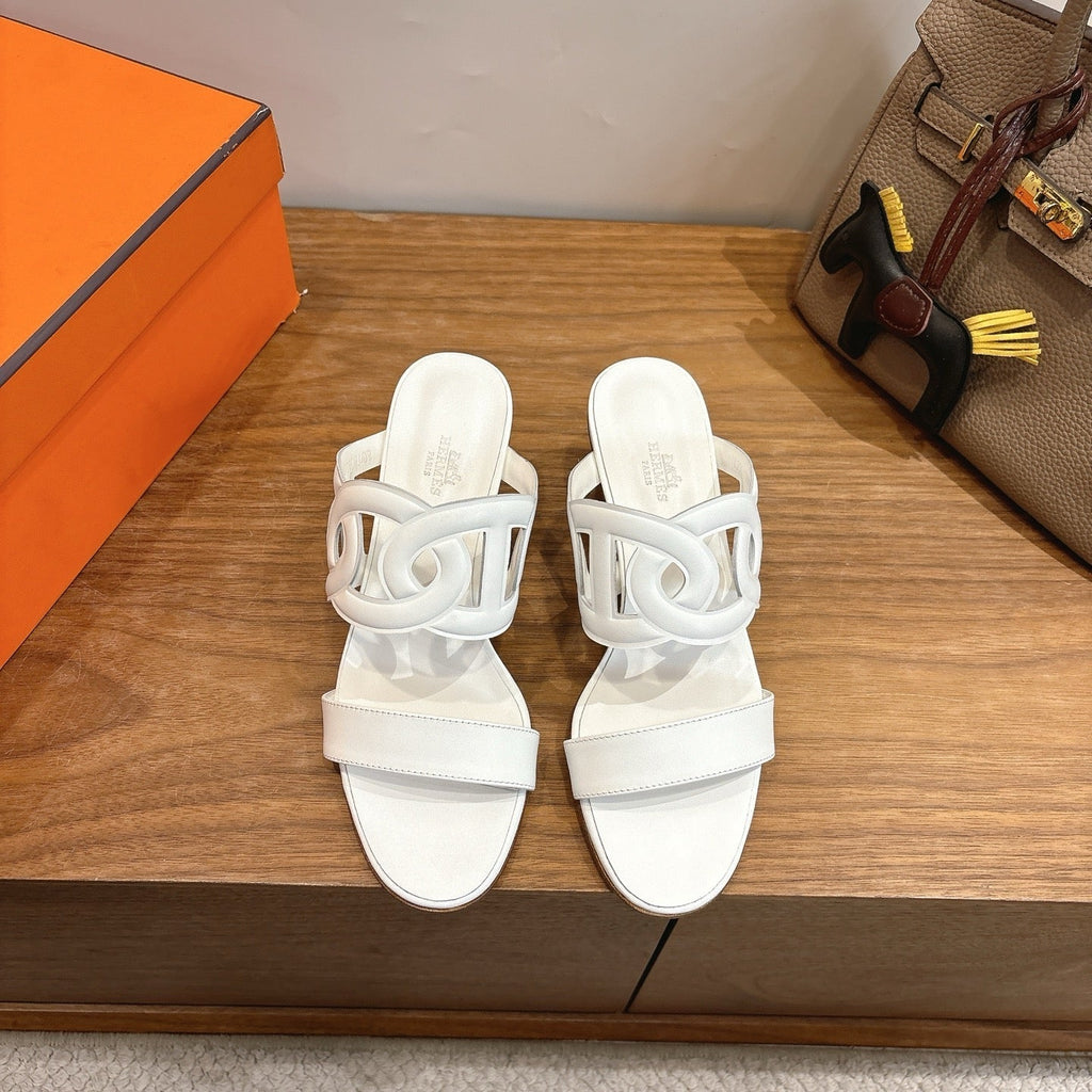 HM  Sandal 60 White in Calfskin 743964