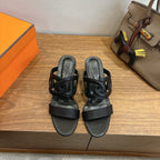 HM  Sandal 60 Black in Calfskin 743965