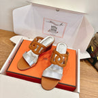 HM  Sandal 60 Light Brown Silver in Calfskin 743967