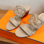 HM  Sandal 60 Beige in Calfskin 743968