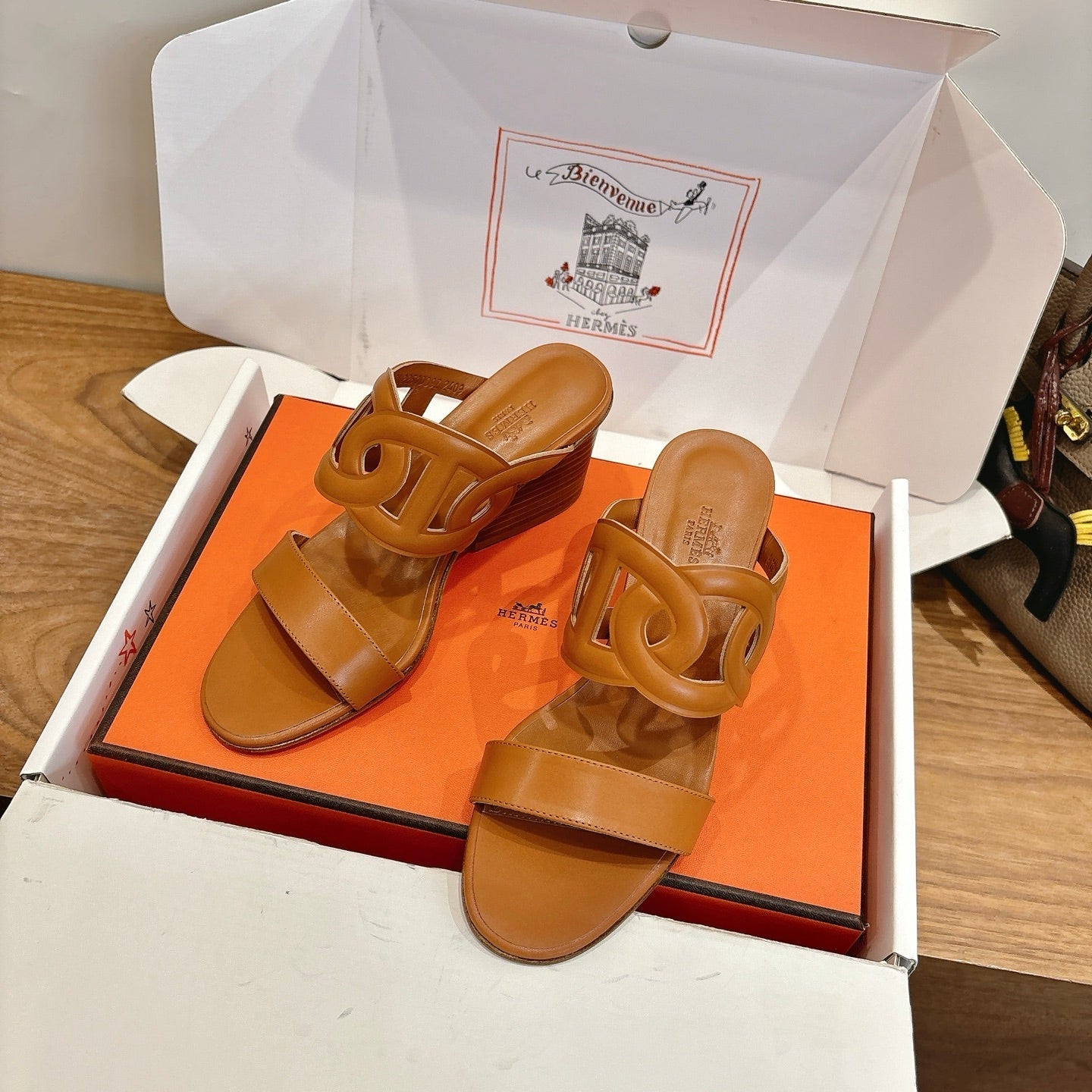 HM  Sandal 60 Brown in Calfskin 743969