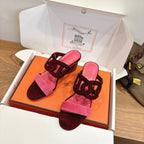 HM  Sandal 60 Burgundy Pink in Suede 743972